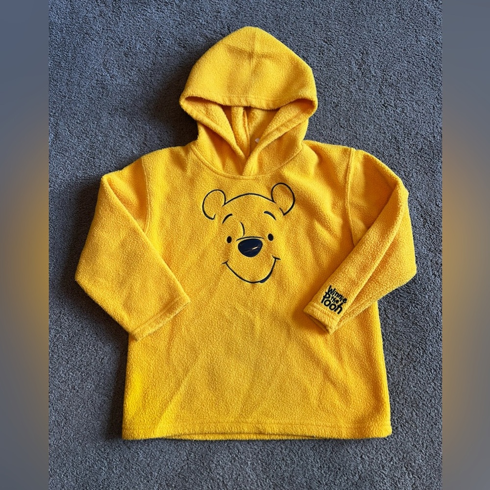 Vintage Disney Youth size 5T Yellow Pooh Hooded Sweatshirt